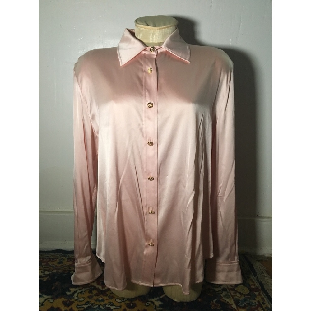 Vintage St. John Light Pink Silk Blouse